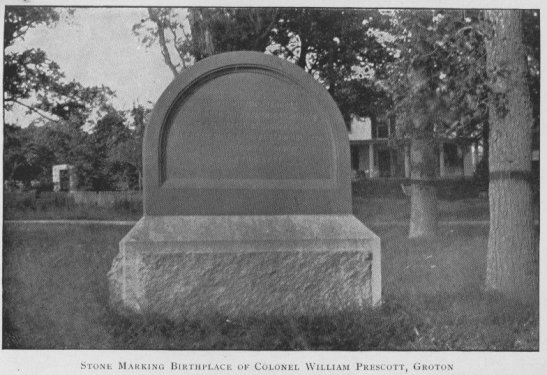 Stone marker of Col Prescott's birthplace